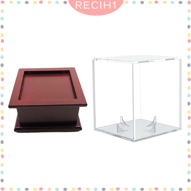 [Recih] Hộp Đựng Bóng Chày Có Giá Đỡ Trưng Bày Trong Suốt Trưng Bày Kích Thước Chính Thức