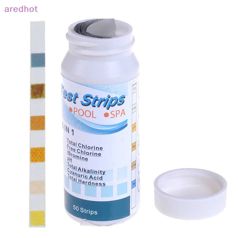 Aredhot Miếng Dán Bể bơi 6 Trong 1 Kiểm Tra Axit Bia bromine cyanuric Mới