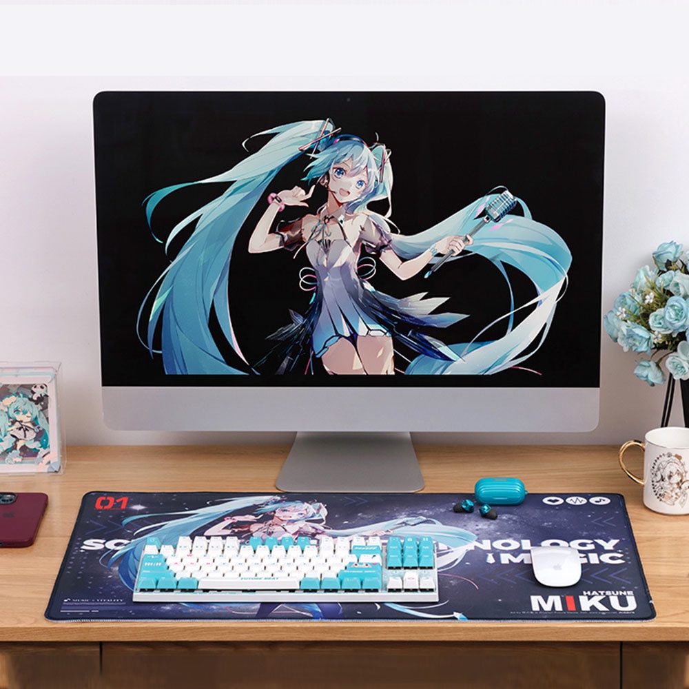 Tấm Lót Chuột Và Bàn Phím Máy Tính Chống Thấm Nước Hình Hatsune Miku