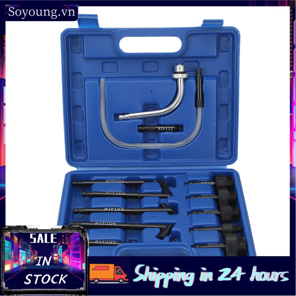 Soyoung ATF Gearbox Filling Adapter  13 Pcs Transmission Oil Refill Connector Tool Heavy Duty Carbon Steel for Auto