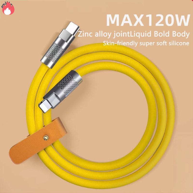 Dây Cáp Sạc Nhanh USB Loại C 120W 6A Bằng Silicon Cho Xiaomi Huawei Samsung Pixel