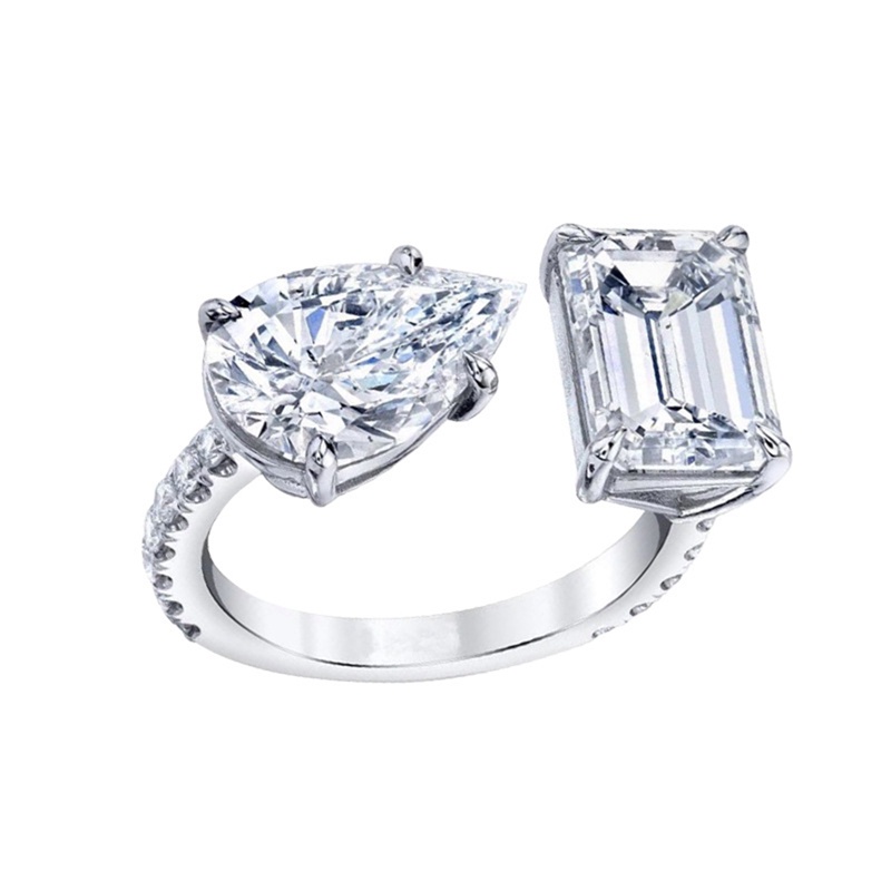 Nhẫn Hở Đính Đá Zircon Lấp Lánh Dễ Thương Có Thể Điều Chỉnh Thời Trang Cho Nữ