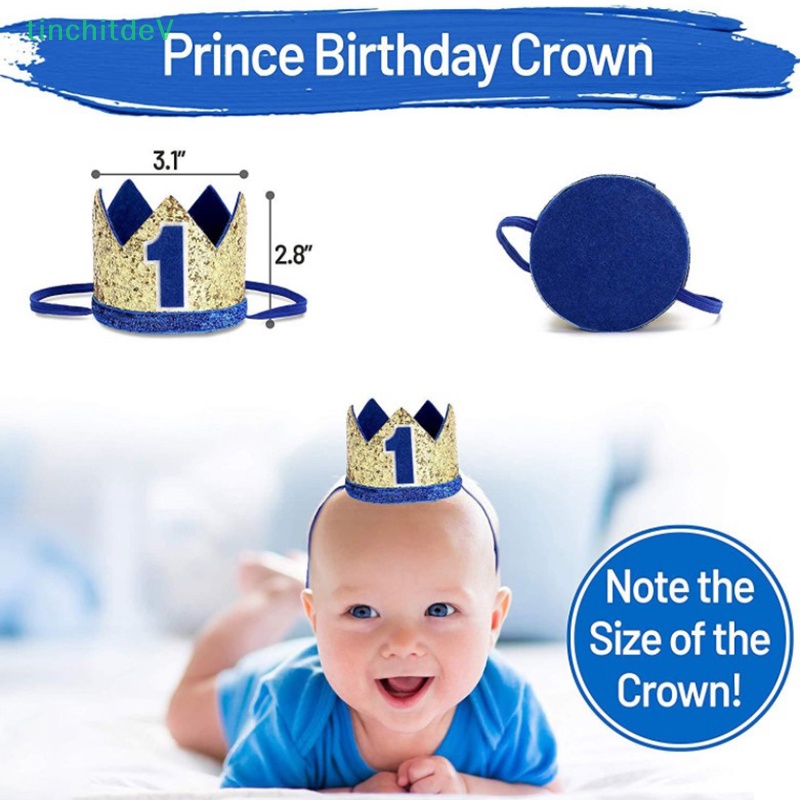 Băng Đô Hình Vương Miện Màu Vàng / Xanh Dương Xinh Xắn Cho Bé Gái