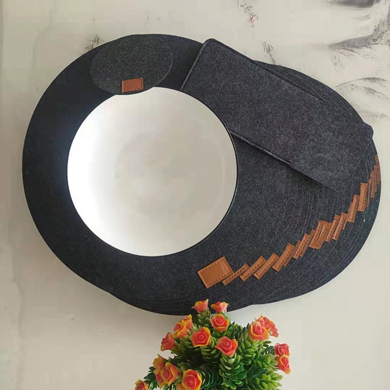 Set 8 Tấm Lót Bàn Ăn Hình Tròn Bằng Nỉ Cách Nhiệt Tiện Dụng Cho Gia Đình / Nhà Hàng