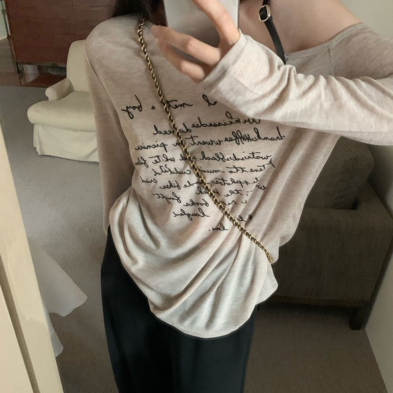 Áo Thun Mỏng Nhẹ Trong Suốt Chống Nắng Hở Vai Phong Cách Cổ Điển Thời Trang Mùa Hè Cho Nữ