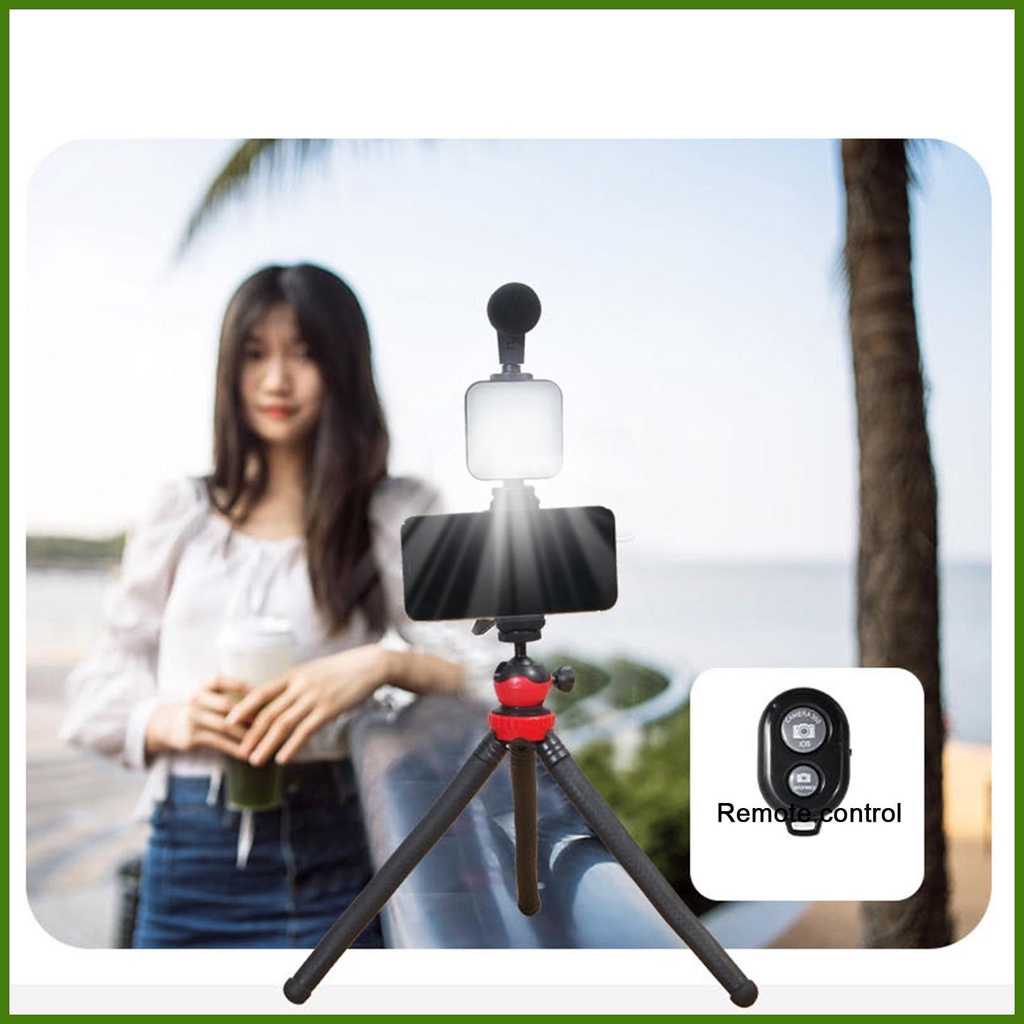 Giá Đỡ Ba Chân Linh Hoạt Có Đèn LED Cho Điện Thoại Hỗ Trợ Chụp Ảnh Selfie
