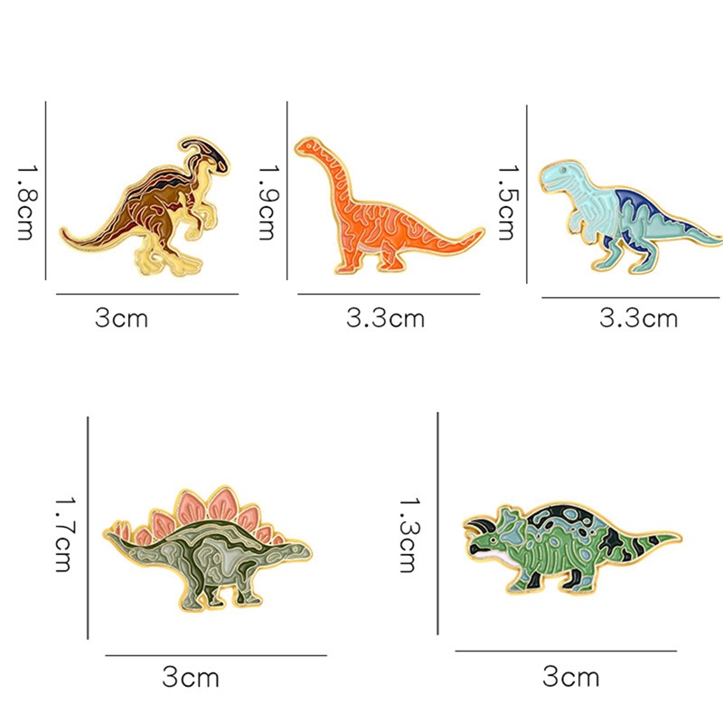 Ghim Cài Áo Họa Tiết Khủng Long Hoạt Hình Cho Bé