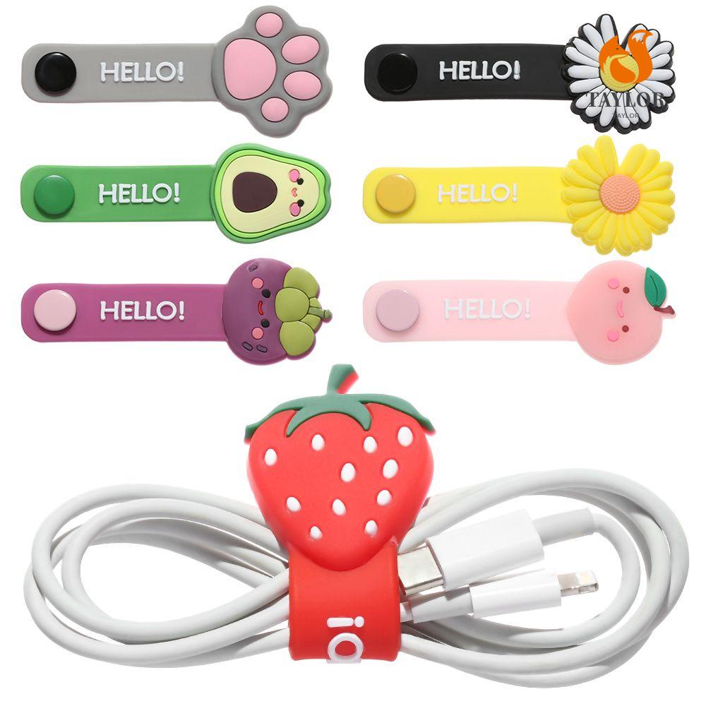 Dụng Cụ Quấn Dây Cáp Silicone TAYLOR1|Kẹp Giữ Dây Cáp / Tai Nghe / Thẻ Đánh Dấu Sách Bằng Silicone Hình Dấu Chân Thú Vị