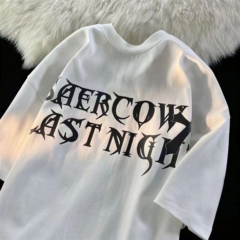 Áo Thun Cổ Tròn In Hình Cánh Quạt Phong Cách Mỹ Thời Trang Mùa Hè Hàng Mới Dành Cho Bạn Nữ