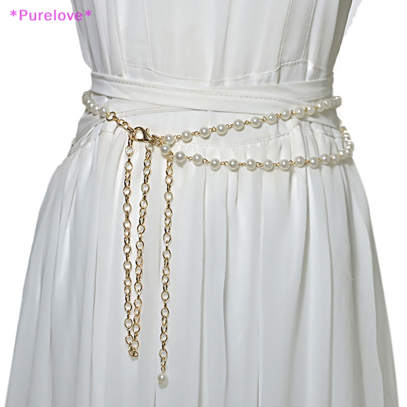 Dây Thắt Lưng Đính Ngọc Trai Nhân Tạo Thời Trang Dành Cho Nữ Mới