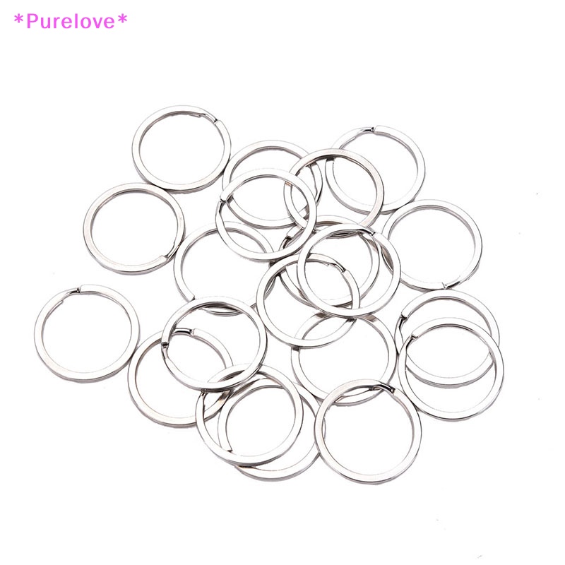 Set 100 Móc Khóa Tròn Bằng Thép Không Gỉ 2 Kích Cỡ Tiện Dụng Mới