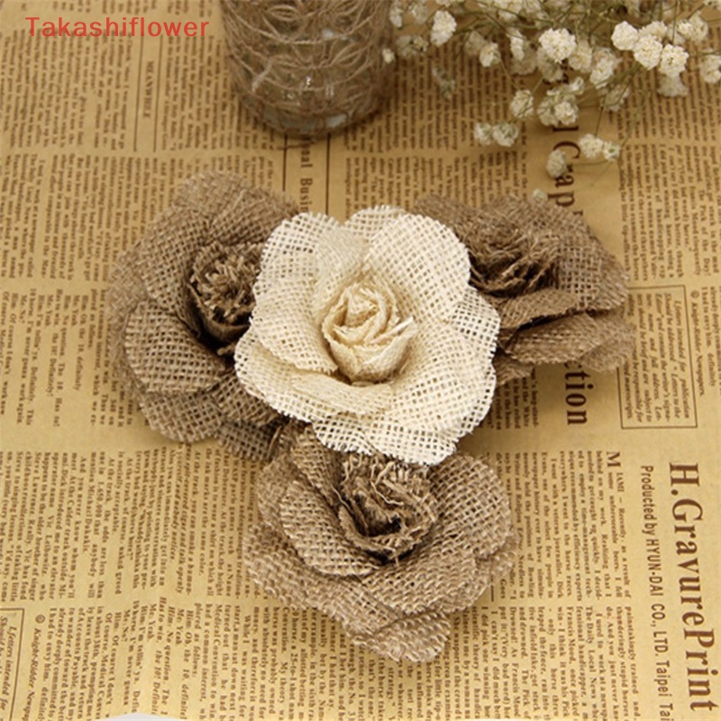 (Takashiflower) Hoa Hồng Vải Bố Trang Trí Bàn Tiệc Cưới Giáng Sinh