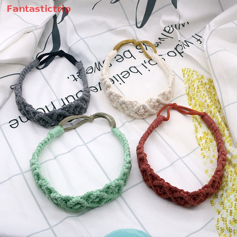 Băng Đô Vải Cotton Bện Co Giãn Phong Cách Boho Cổ Điển Cho Nữ