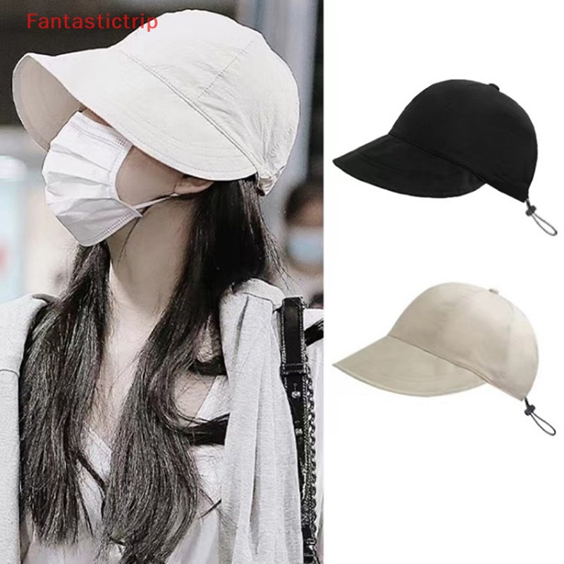 [Fantastictrip] Mũ Ngư Dân Vành Rộng Chống Nắng Mùa Hè Nhanh Khô Có Dây Rút Điều Chỉnh Được Nhỏ Gọn Mới