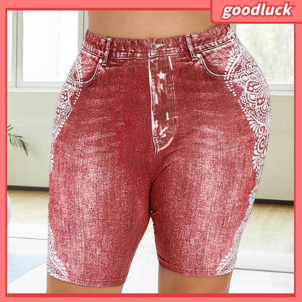 [ULK] Quần Short Thể Thao Lưng Cao Co Giãn Thoáng Khí Thấm Hút Mồ Hôi In Họa Tiết Mùa Hè Dành Cho Bạn Nữ