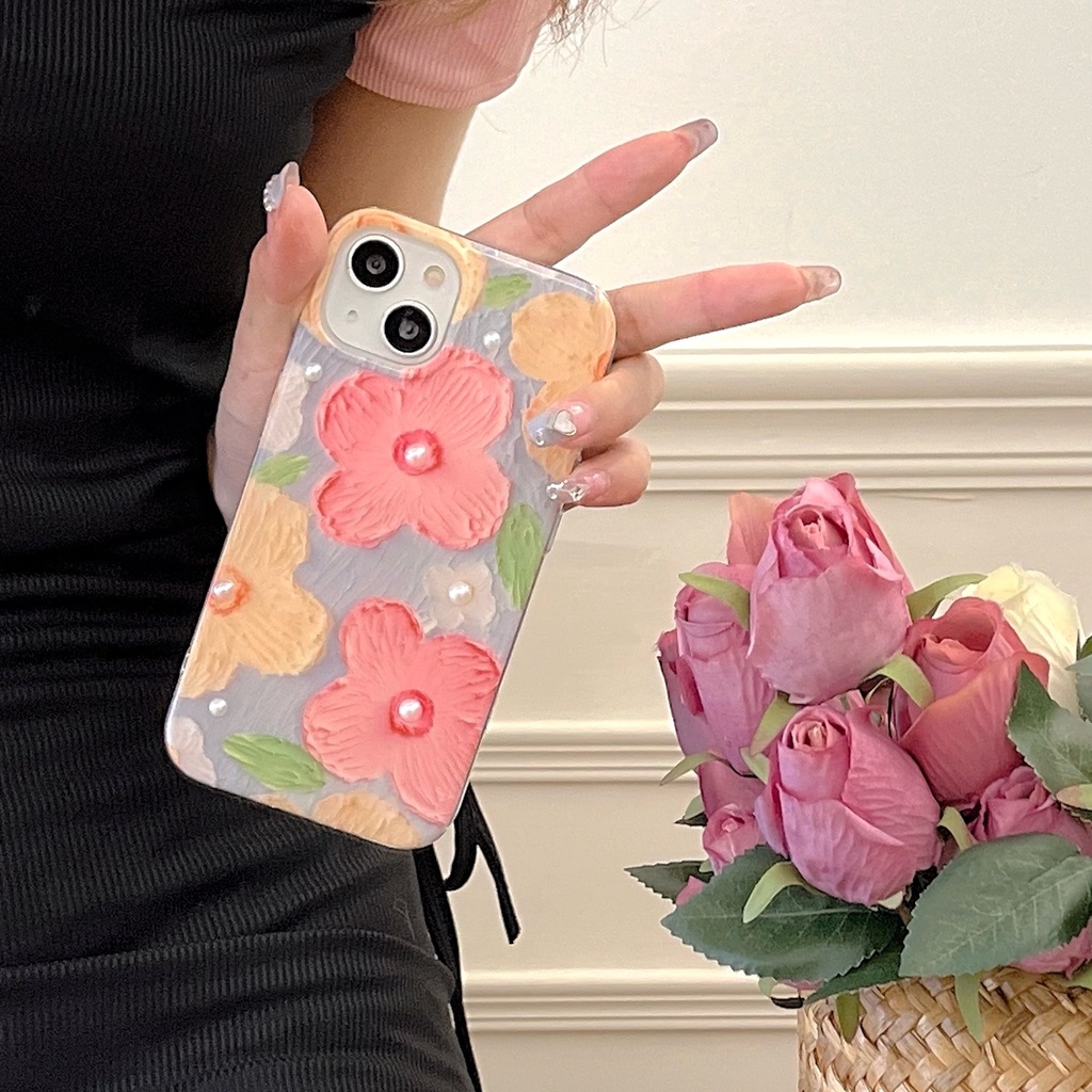 Ốp Điện Thoại Chống Sốc Hai Mặt Họa Tiết Tranh Sơn Dầu Cho IPhone 14 13 12 11 Pro Max