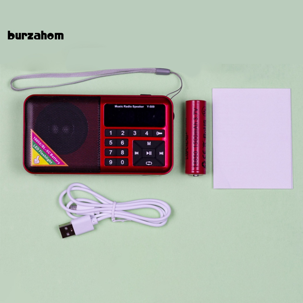 Loa Nghe Nhạc MP3 Y-509 FM Radio Kỹ Thuật Số Có Đèn Pin LED Dành Cho Hoạt Động Ngoài Trời
