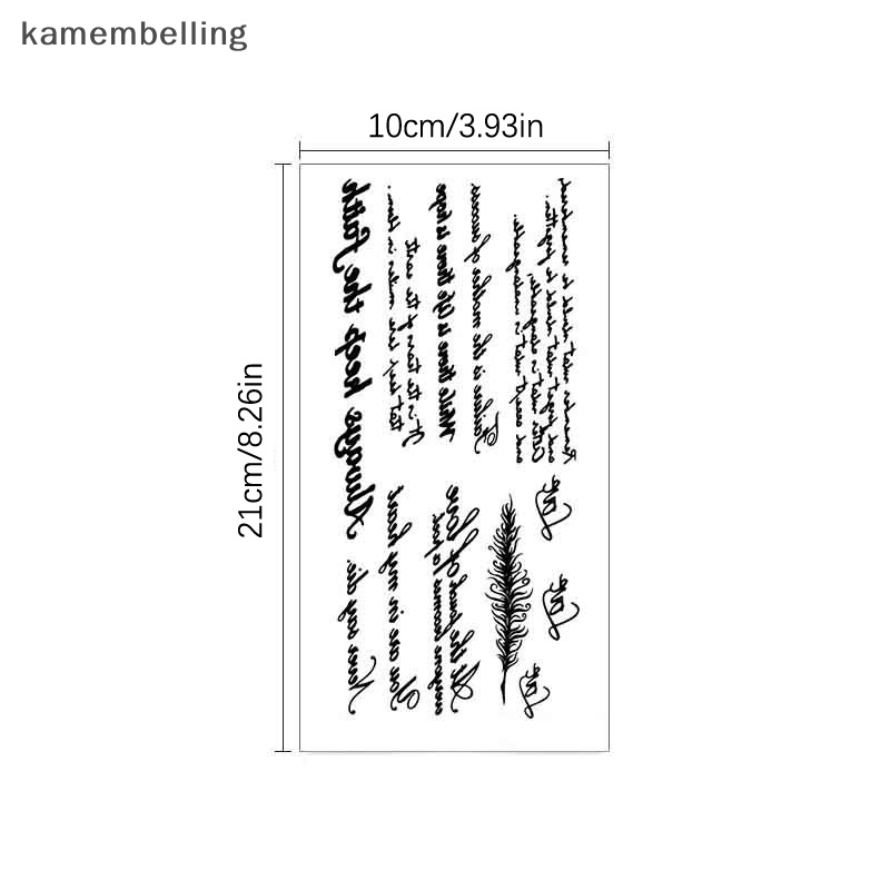 Set 5 Tấm Hình Xăm Dán Tạm Thời Chống Nước Chữ Tiếng Anh kamembelling