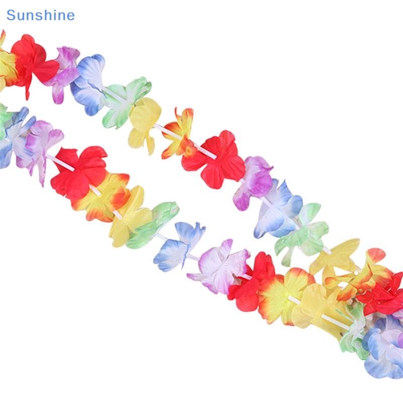 Set 10 Vòng Hoa Hawaii Trang Trí Tiệc Bãi Biển Vui Nhộn