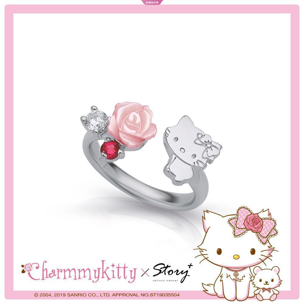 Nhẫn Mạ Bạc Họa Tiết Sanrio Hello Kitty Dễ Thương Ngọt Ngào Cho Nữ