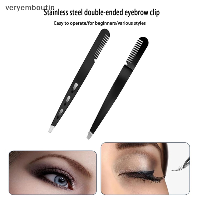 Nhíp Nhổ Lông Mày Bằng Thép Không Gỉ 2 Trong 1