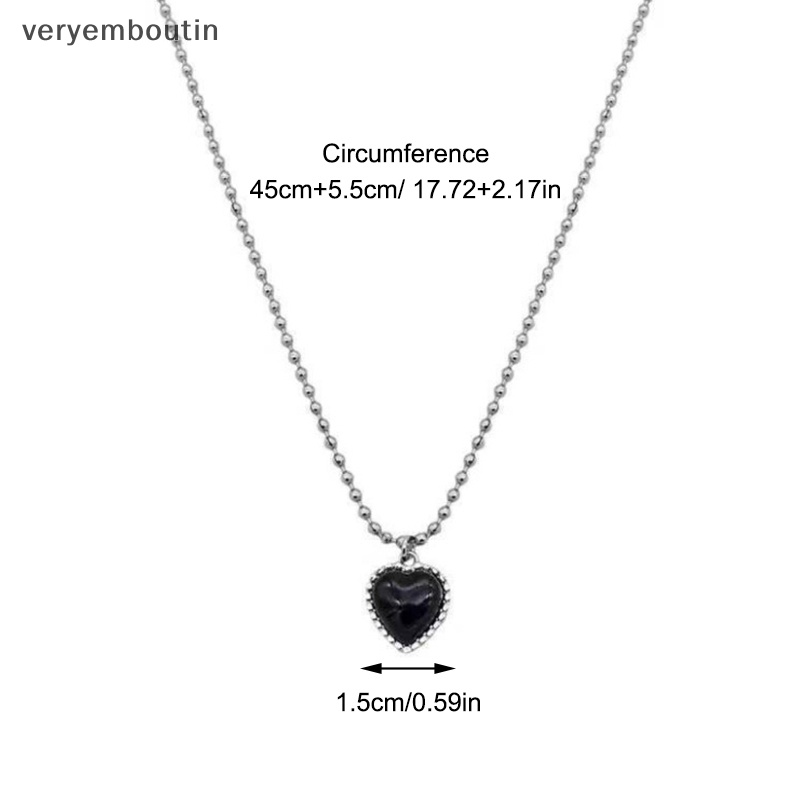 Vòng cổ Mặt Hình Trái Tim Màu Đen Đơn Giản Phong Cách Hàn Quốc Thời Trang Cho Nữ