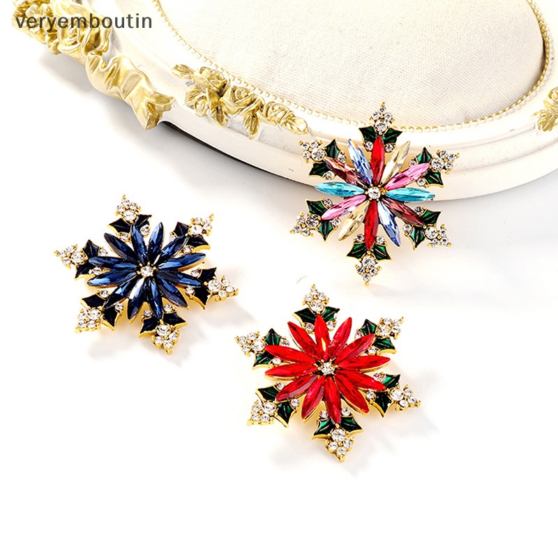 Ghim Cài Áo Hình Bông Tuyết Đính Đá Nhân Tạo Thời Trang Dành Cho Nữ