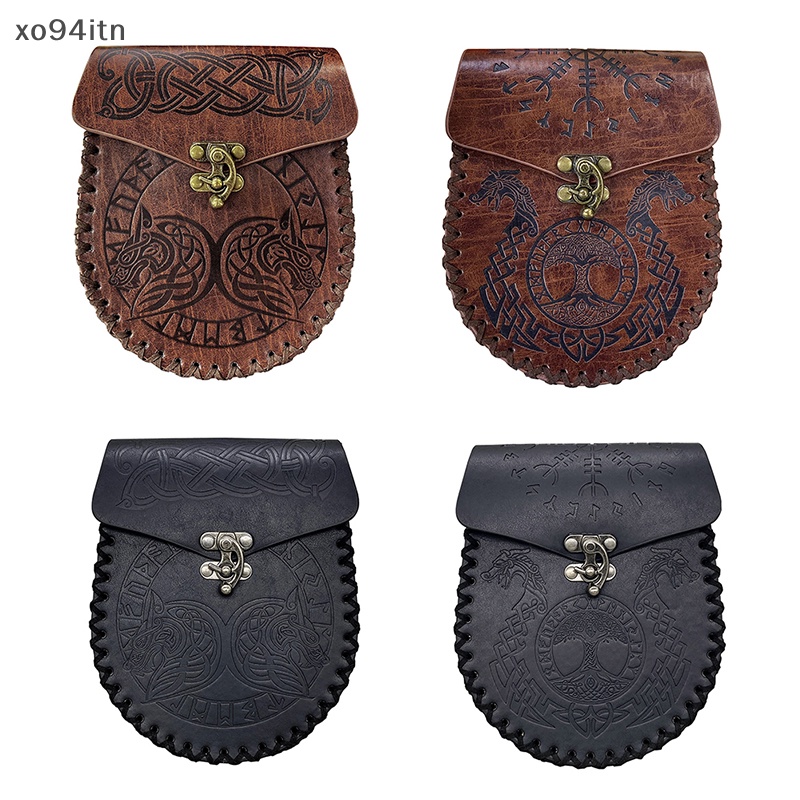 Túi Da Đựng Tiền Đeo Thắt Lưng Phong Cách Thời Trung Cổ