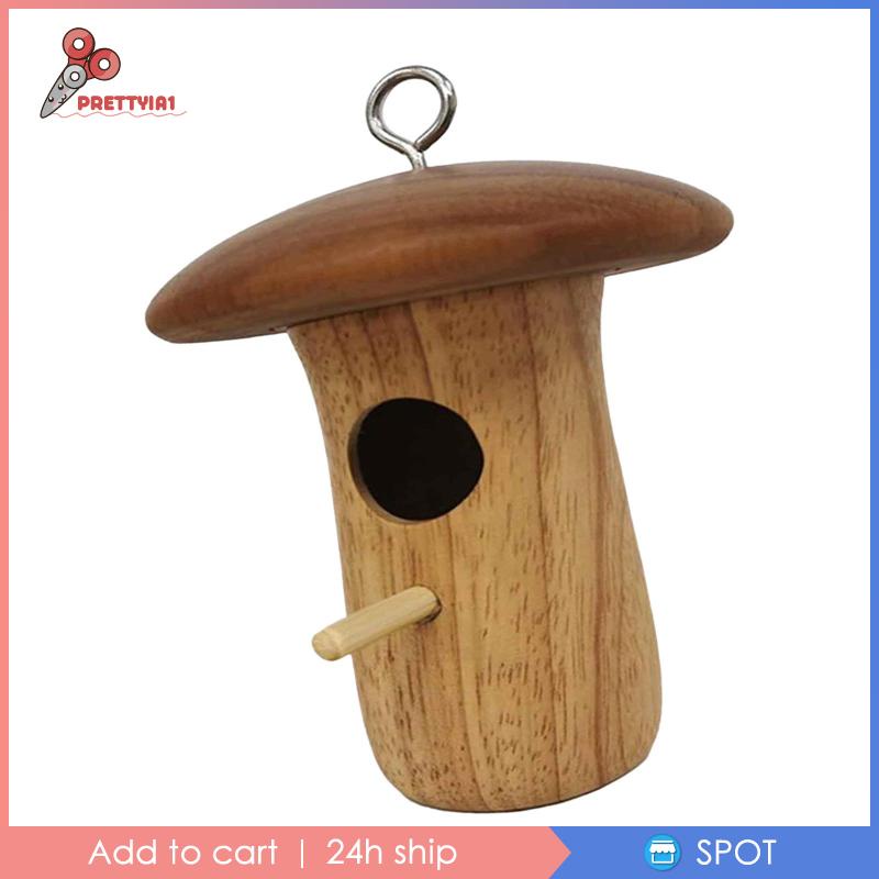 1 [Prettyia1] Tổ Chim Bằng Gỗ Treo Sân Vườn / Cửa Sổ /