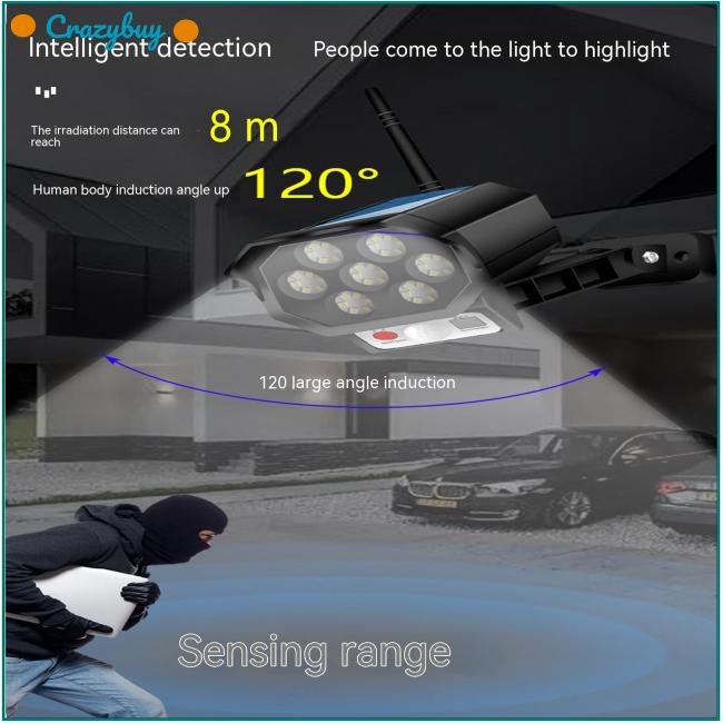 Cr Đèn Led 42 Bóng Gắn Tường Cảm Biến Chuyển Động Chống Nước Sử Dụng Năng Lượng Mặt Trời