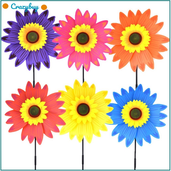 Cr Cối Xay Gió Hình Hoa Hướng Dương Trang Trí Sân Vườn