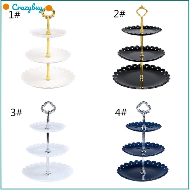 Cr Giá Đỡ 3 Tầng Trưng Bày Bánh Trái Cây Rau Củ Món Tráng Miệng Cho Tiệc