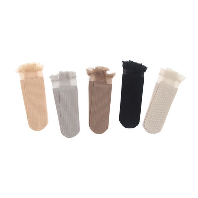 Ygt Đôi Vớ Dài Siêu Mỏng Phối Ren Trong Suốt Phong Cách Harajuku Nhật Bản Thời Trang Mùa Hè Cho Nữ