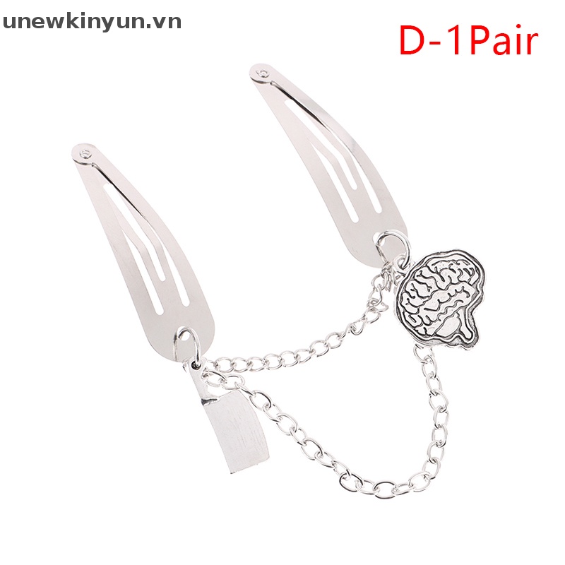 Kẹp Tóc Chuỗi Xích Kim Loại Hình Bướm Phong Cách Punk Thời Trang Cho Nữ