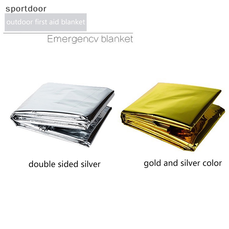 [sportoutdoor] Chăn Sơ Cứu Một Mặt 210 * 160 cm Lá Bạc / Vàng Giữ Ấm Ngoài Trời [out]