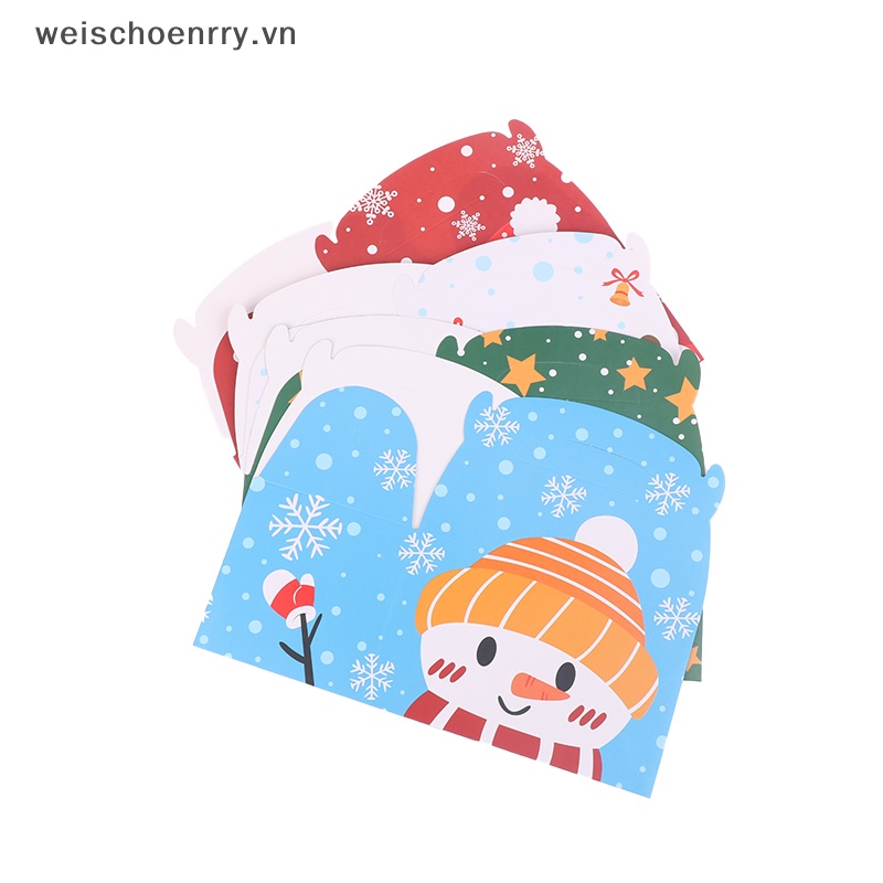 Bộ 5 Hộp Quà Giấy Kraft Đựng Bánh Kẹo Giáng Sinh