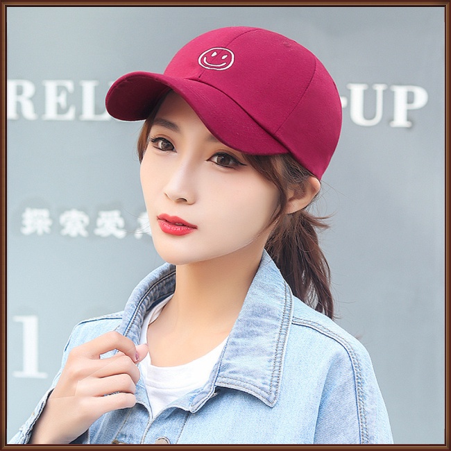 Mũ Lưỡi Trai Bằng Vải Canvas In Hình Mặt Cười Phong Cách Thời Trang Cho Nam Và Nữ