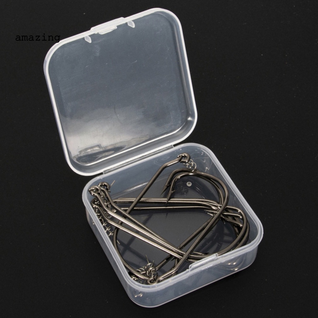 Hộp 10 Lưỡi Câu Cá Bằng Thép Carbon Cao Cấp Di Động Tiện Dụng