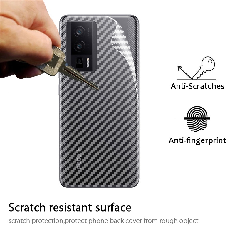 Miếng Dán Sợi Carbon 3D Trong Mờ Chống Trầy Cho Poco F5 Pro 2023 Poco F5 Pro PocoF5 F5Pro 5G Xiaomi 2023