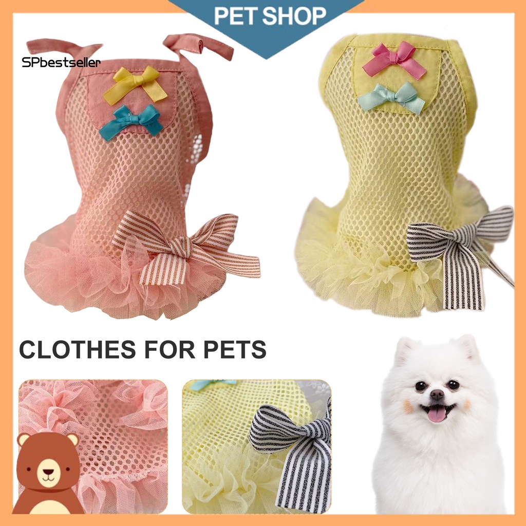 Đầm Hóa Trang Công Chúa Nhỏ Co Giãn Tốt Đính Nơ Xinh Xắn Cho Thú Cưng