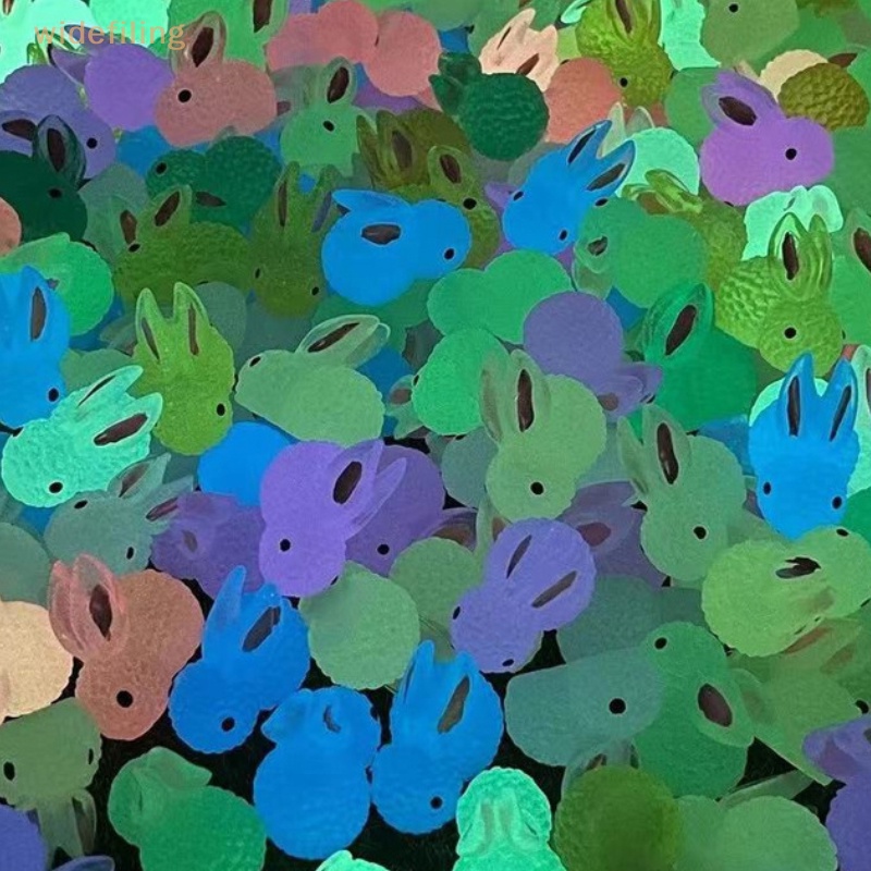 Bộ 5 Tượng Thỏ Dạ Quang Dùng Trang Trí Tiểu Cảnh