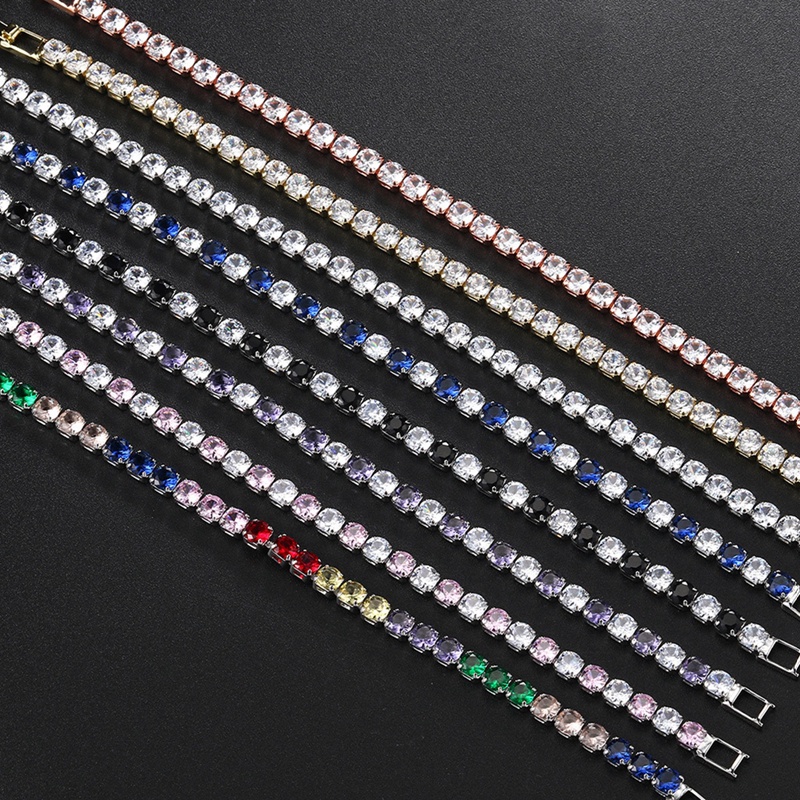 Vòng Tay Mạ Bạc Đính Đá Zircon Sang Trọng Cho Nam Nữ