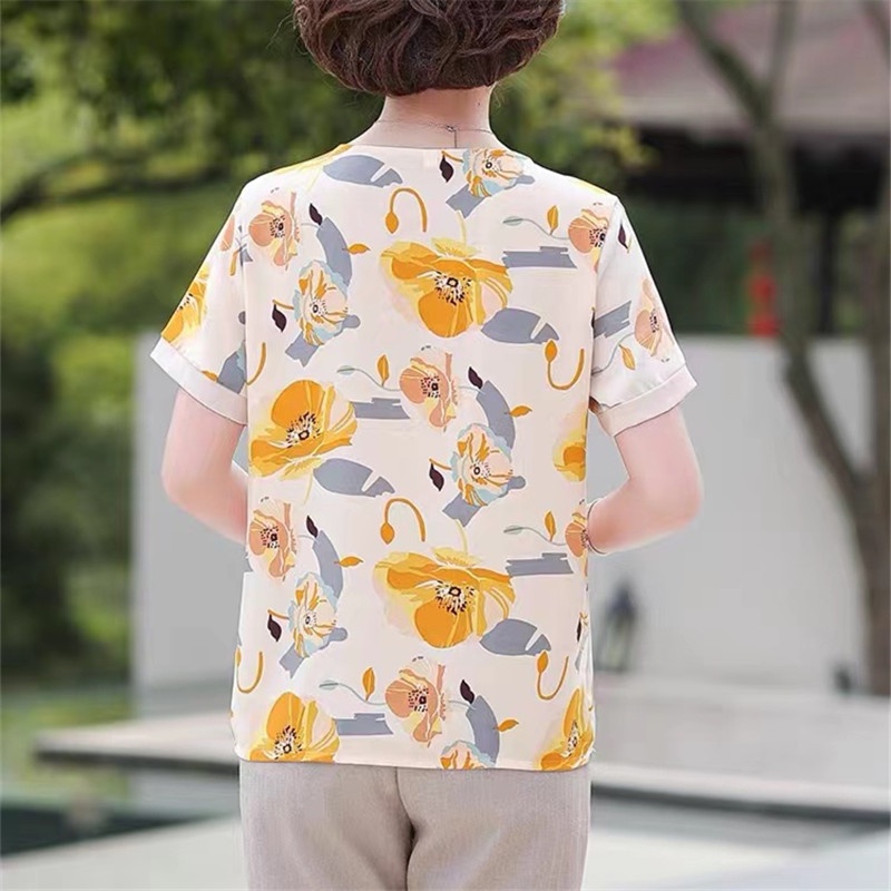 Áo Thun Tay Ngắn Vải Chiffon Mỏng Thời Trang Mùa Hè Cho Nữ áo big size trung niên nữ