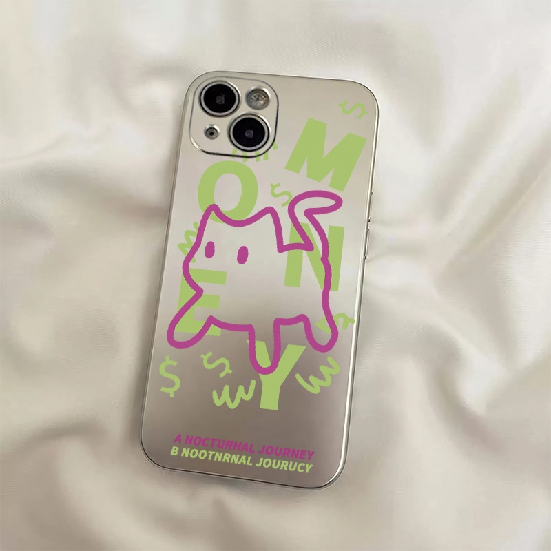 Ốp Điện Thoại TPU Silicone Mềm Mạ Điện Họa Tiết Mèo Cho IPhone 11 14 13 12 Pro Max XS XR X 8 + 7 6S Plus