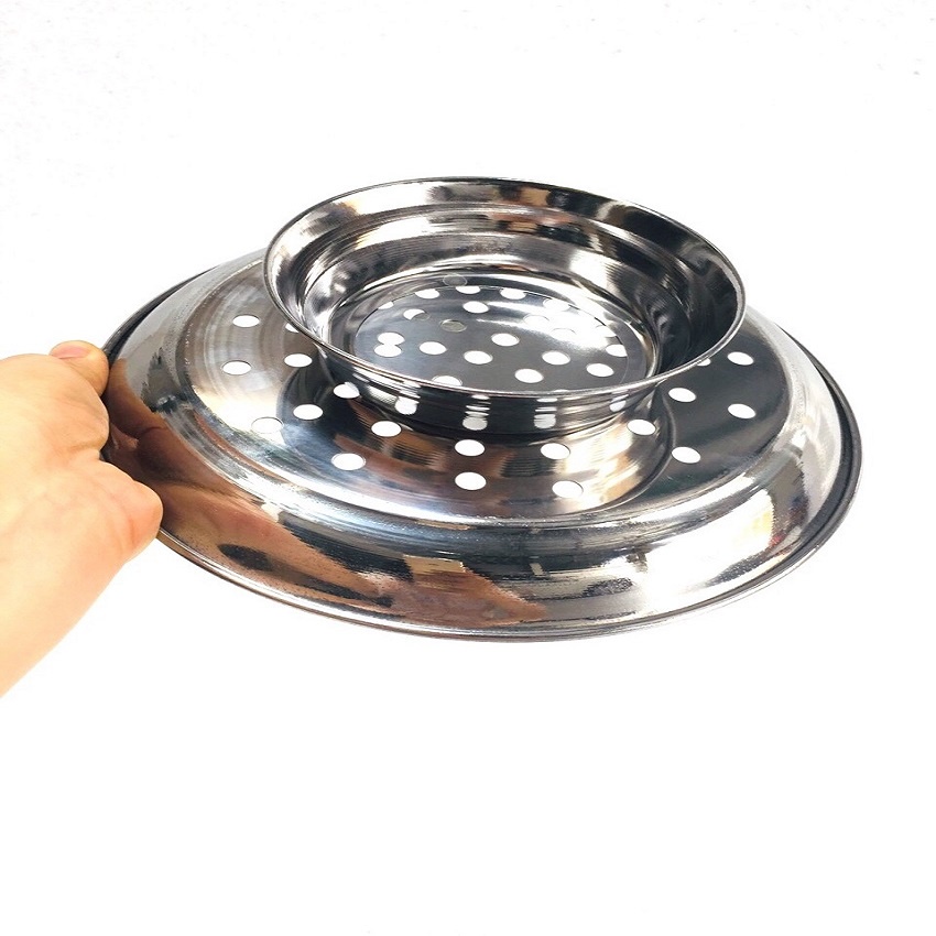 Vỉ hấp, dĩa hấp, rổ hấp có đế chân trụ Inox Phù hợp với mọi nồi hấp, chất liệu inox.