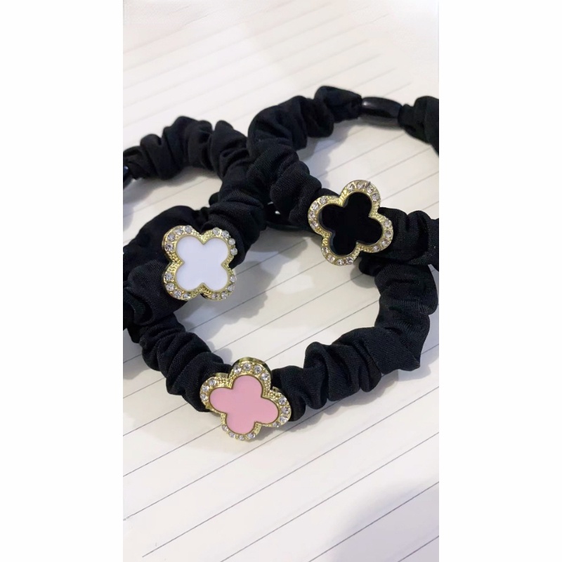 Dây Cột Tóc Cao Su Co Giãn Màu Đen Đơn Giản Phong Cách Hàn Quốc Cho Nữ