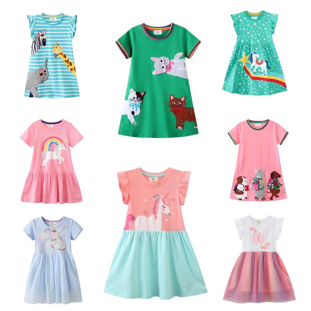 Đầm Công Chúa Thêu Hình Kỳ Lân Phong Cách Mới Cho Bé Gái @ qqz @ jumping
