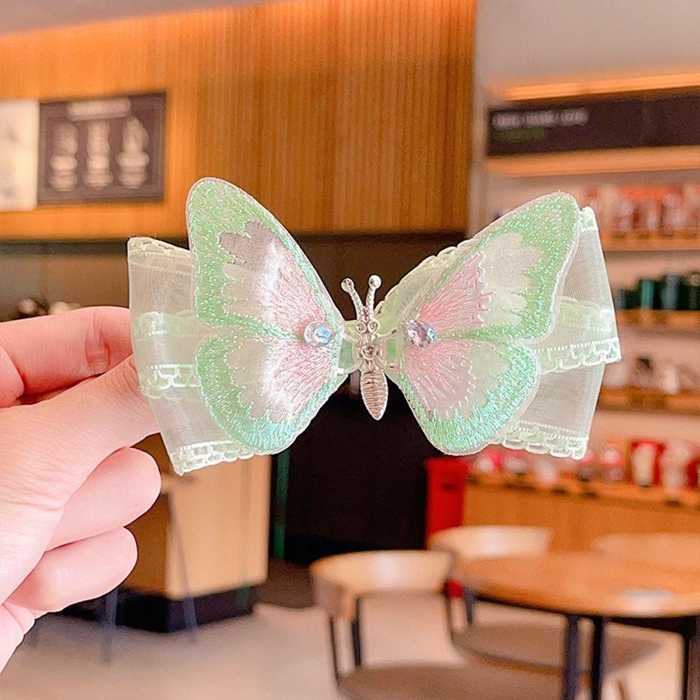 Kẹp Tóc Mái Bằng Nhựa Phối Ren Dễ Thương Thời Trang Cho Bé Gái