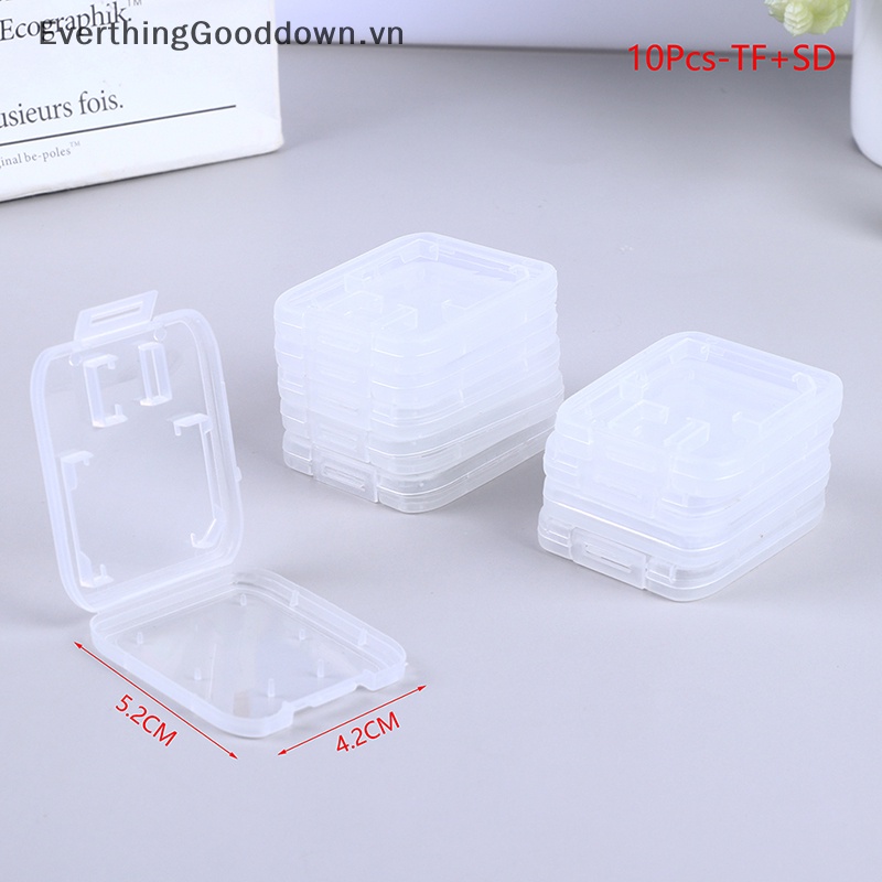 Set 10 Hộp Nhựa Trong Suốt Đựng Thẻ Nhớ SD TF CF Tiện Dụng