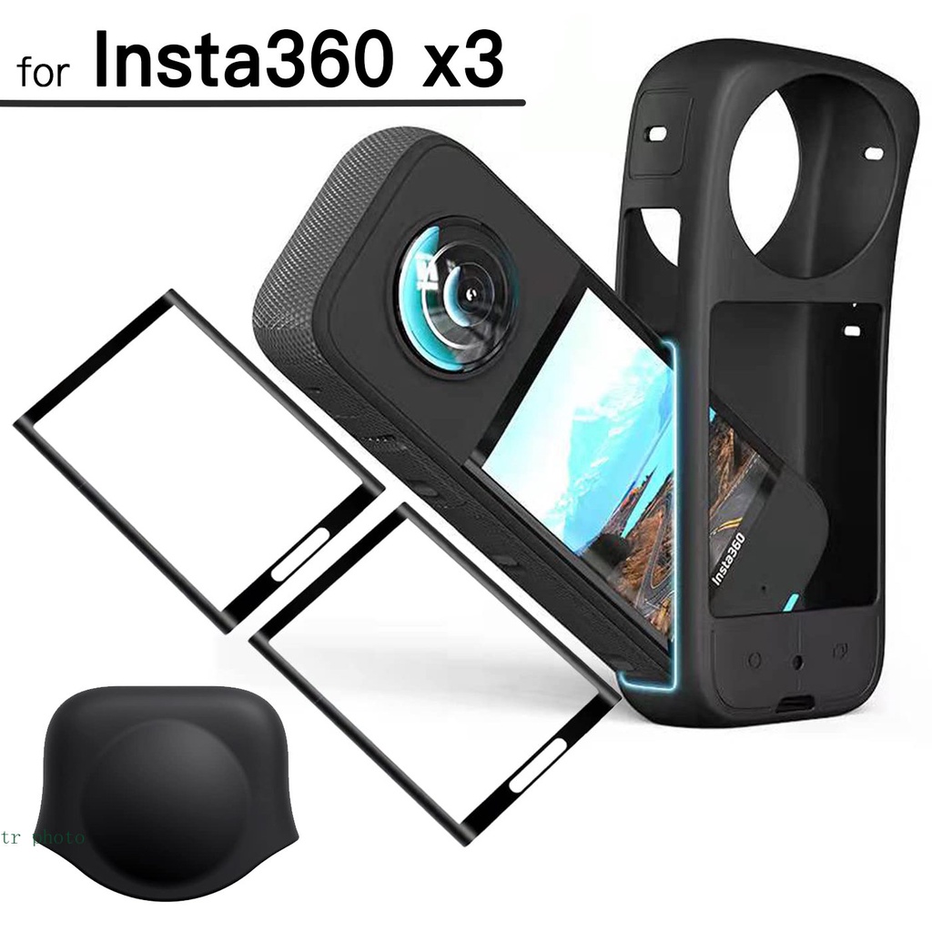 Set Kính Cường Lực + Ốp Bảo Vệ Màn Hình 3 Trong 1 Cho Insta360 X3 Insta 360 X3 &amp; Kính Cường Lực Toàn Màn Hình Chuyên Dụng Cho Iphone &amp; Ốp Bảo Vệ Thấu Kính Máy Ảnh Chuyên Dụng Chất Lượng Cao